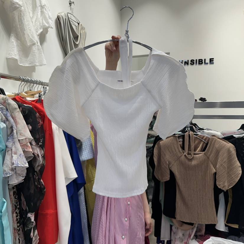 SENSIBLE-S東大門㊣直郵女士新品職業25春夏人氣T恤含腰帶SENSIBLET恤