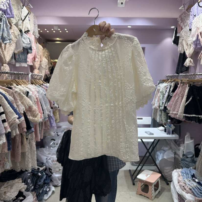 MS韓國代購㊣女裝新品人氣25春夏休閑職業真品推薦襯衫蕾絲衫MS襯衫/蕾絲衫
