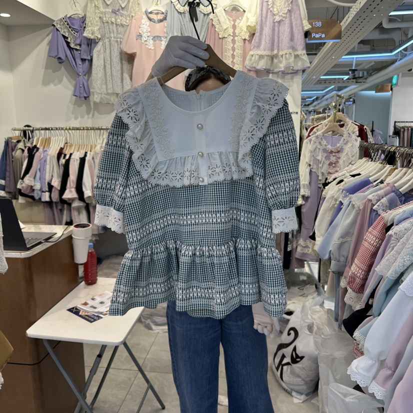 PAPA韓國直郵㊣女士新款職業人氣真品時尚熱賣休閑襯衫蕾絲衫PAPA襯衫/蕾絲衫