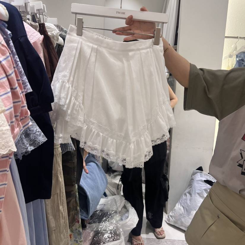 TYCHE東大門㊣直郵女士新品時尚25春夏真品休閑推薦短裙蕾絲TYCHE短裙