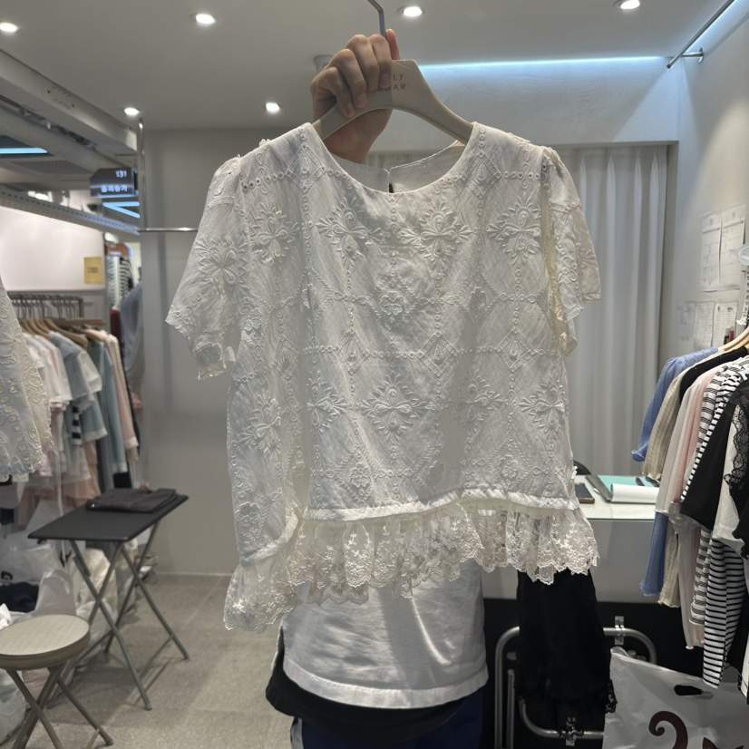 PIT A PAT東大門㊣代購女裝新款推薦休閑熱賣人氣襯衫蕾絲衫PIT A PAT襯衫/蕾絲衫