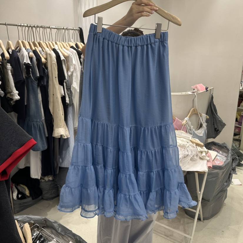 MIMME東大門㊣直郵女士新款熱賣25春夏時尚推薦職業長裙荷葉邊MIMME長裙