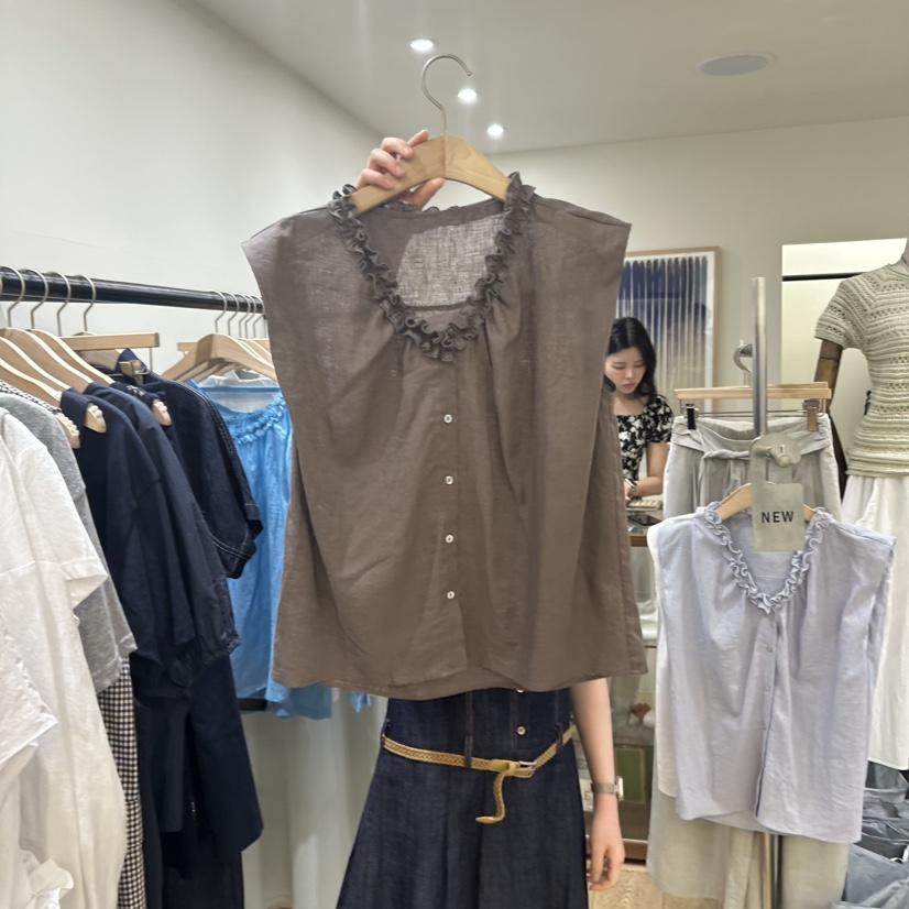 WINSOME東大門㊣直郵女士新款真品25春夏時尚推薦吊帶背心亞麻WINSOME吊帶/背心