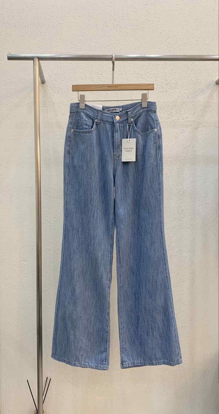 LIGHT AND SALT東大門㊣代購女裝新品熱賣真品牛仔褲亞麻LIGHT AND SALT牛仔褲