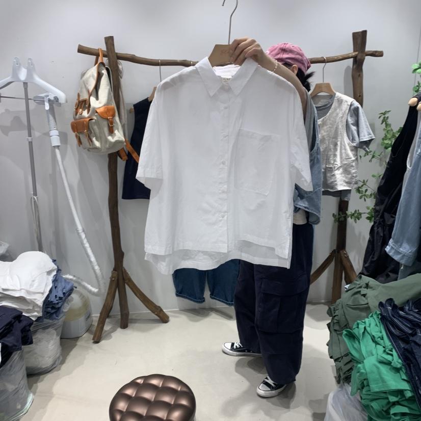 BLOOM韓國直郵㊣女裝新品真品25春夏休閑熱賣襯衫蕾絲衫口袋BLOOM-S襯衫/蕾絲衫