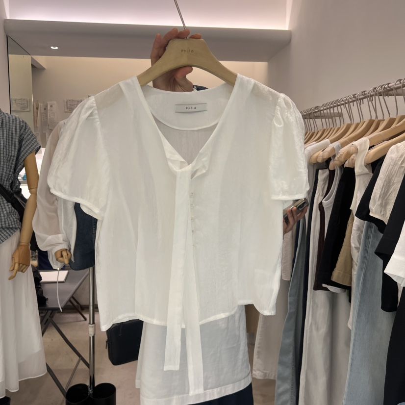 PHILO東大門㊣直郵女士新品真品25春夏熱賣時尚人氣襯衫蕾絲衫PHILO襯衫/蕾絲衫