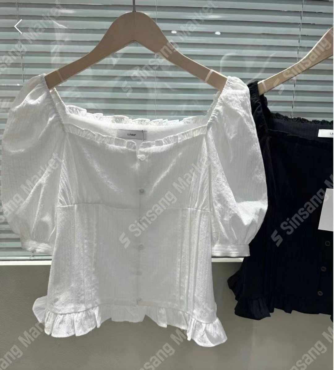 I_HOUR東大門㊣直郵女士新品真品時尚休閑熱賣25春夏襯衫蕾絲衫i hour襯衫/蕾絲衫