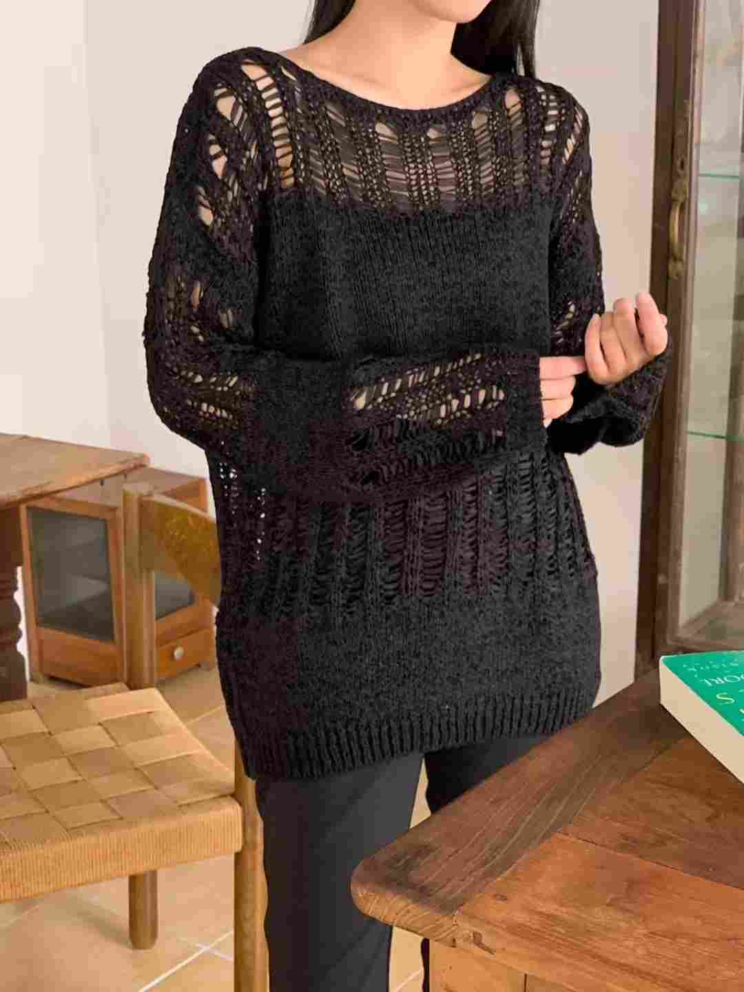 AUTHENTIC-OT韓國代購㊣女裝新款真品休閑人氣職業25春夏針織衫AUTHENTIC針織衫