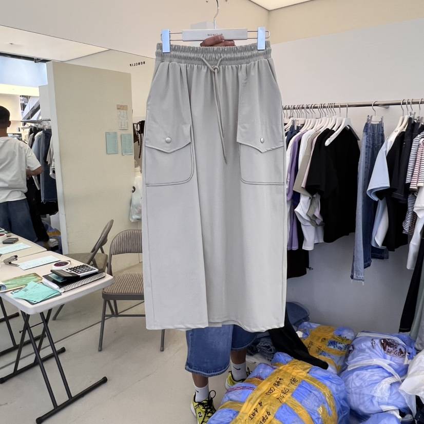 NON CLIP東大門㊣代購女士新品休閑25春夏半身裙中短裙口袋NON CLIP半身裙/中短裙