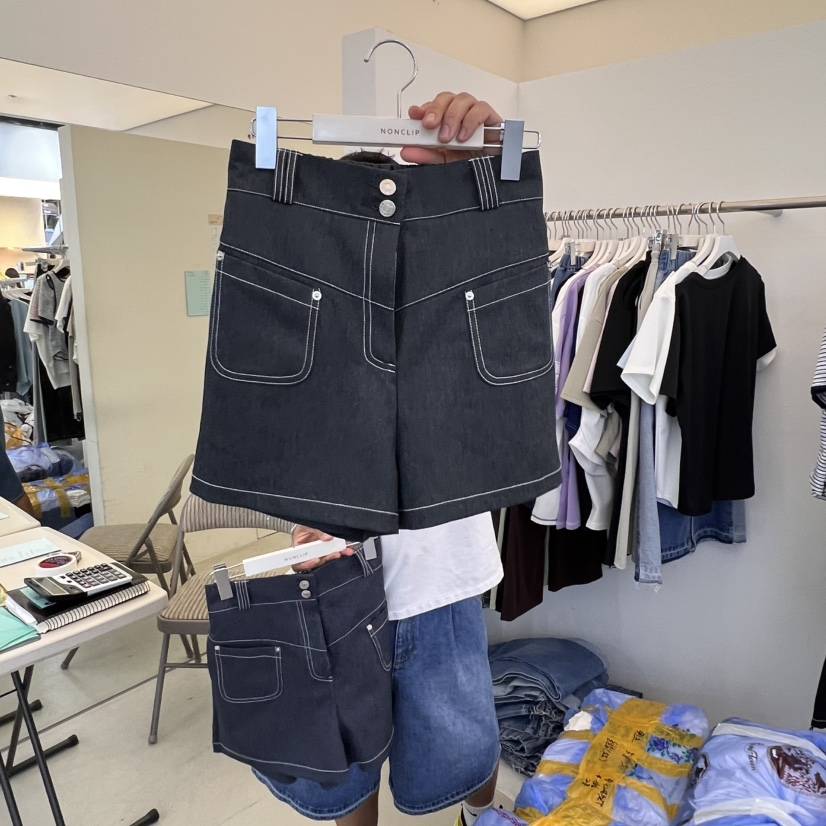 NON CLIP東大門㊣直郵女裝新品休閑熱賣25春夏職業短褲口袋NON CLIP短褲