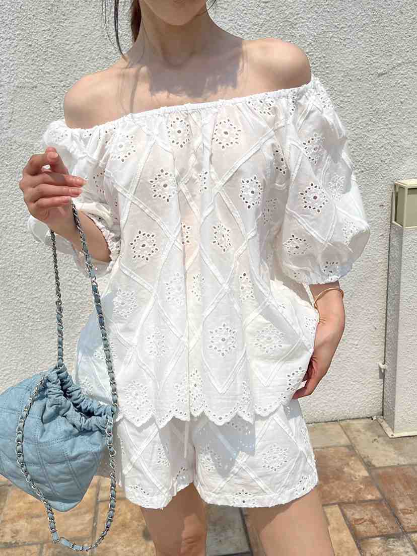 DEMAR韓國代購㊣女士新品25春夏時尚熱賣真品襯衫蕾絲衫蕾絲DEMAR襯衫/蕾絲衫