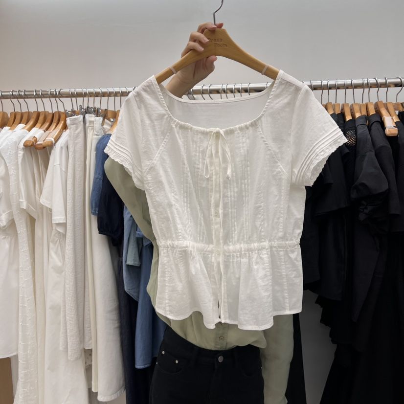 DRESS ROOM韓國代購㊣女裝新品休閑25春夏人氣職業襯衫蕾絲衫DRESS ROOM襯衫/蕾絲衫