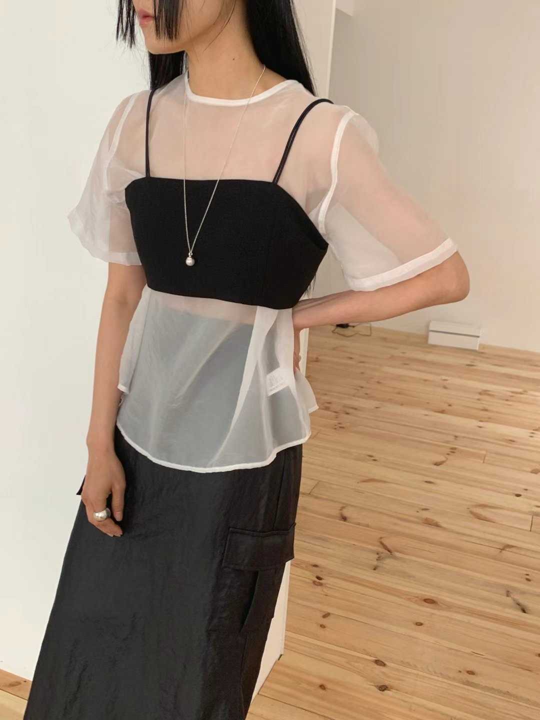 US韓國直郵㊣女士新款職業人氣休閑推薦真品25春夏吊帶背心緊身JANEMORIS吊帶/背心