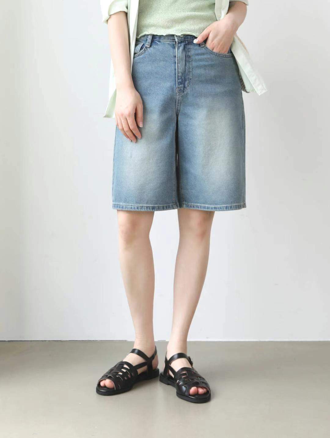 FLY DENIM東大門㊣實拍女士新款推薦人氣時尚職業短褲腰帶FLY DENIM短褲