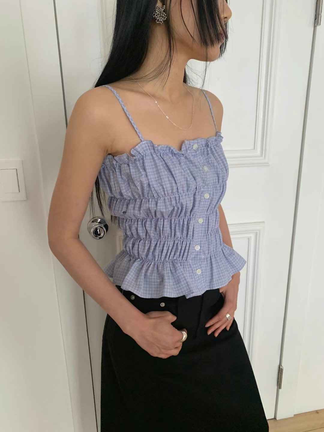 US東大門㊣實拍女士新品真品人氣職業休閑25春夏時尚吊帶背心JANEMORIS吊帶/背心