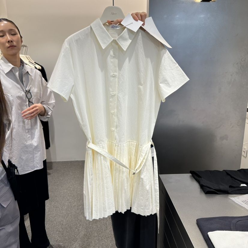 ALTER東大門㊣實拍女裝新款人氣職業時尚25春夏連衣裙含腰帶Alter連衣裙