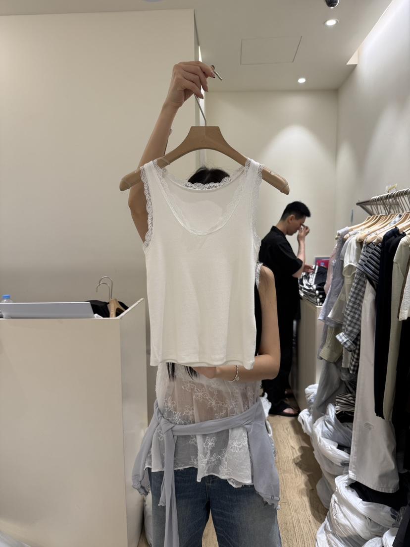 FLOWER-L東大門㊣實拍女裝新款25春夏人氣真品吊帶背心蕾絲FLOWER吊帶/背心