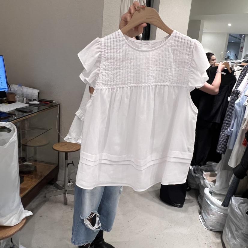 SSEMIENNE韓國直郵㊣女士新款推薦時尚職業25春夏襯衫蕾絲衫SSEMIENNE襯衫/蕾絲衫