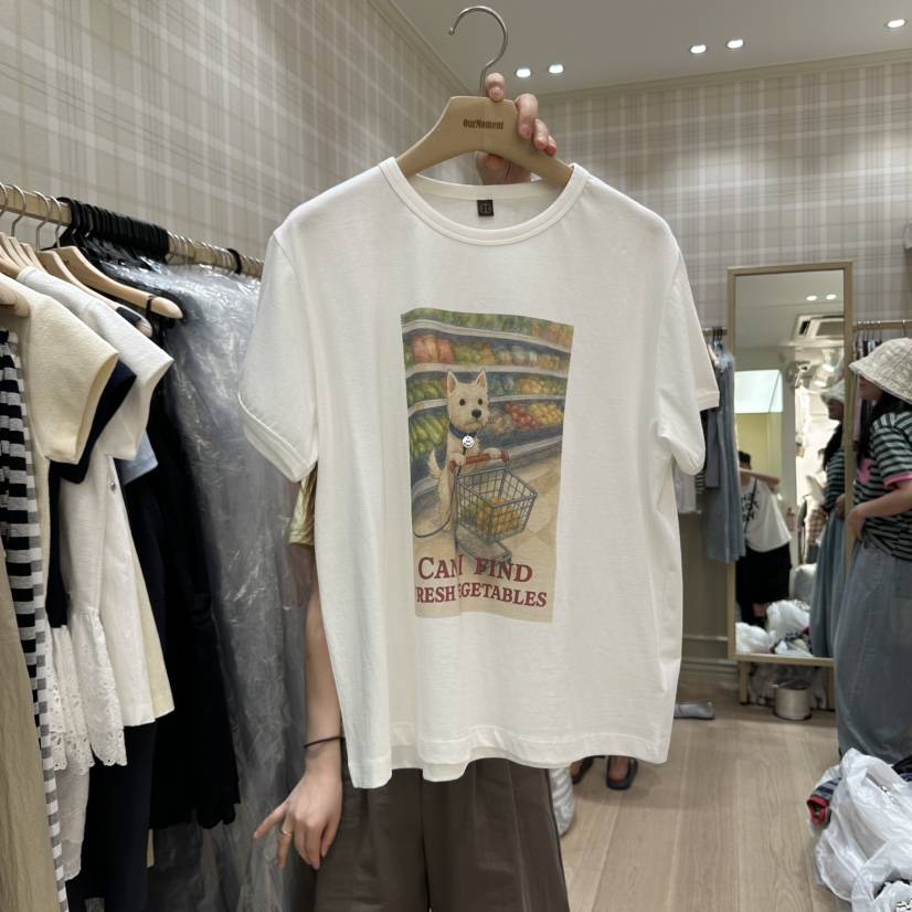 OURMOMENT韓國代購㊣女裝新品推薦休閑職業熱賣25春夏人氣T恤OURMOMENTT恤