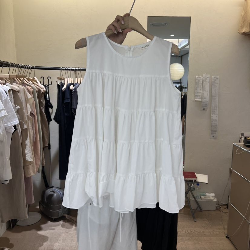 W AND J韓國代購㊣女士新款25春夏真品時尚職業襯衫蕾絲衫W AND J襯衫/蕾絲衫