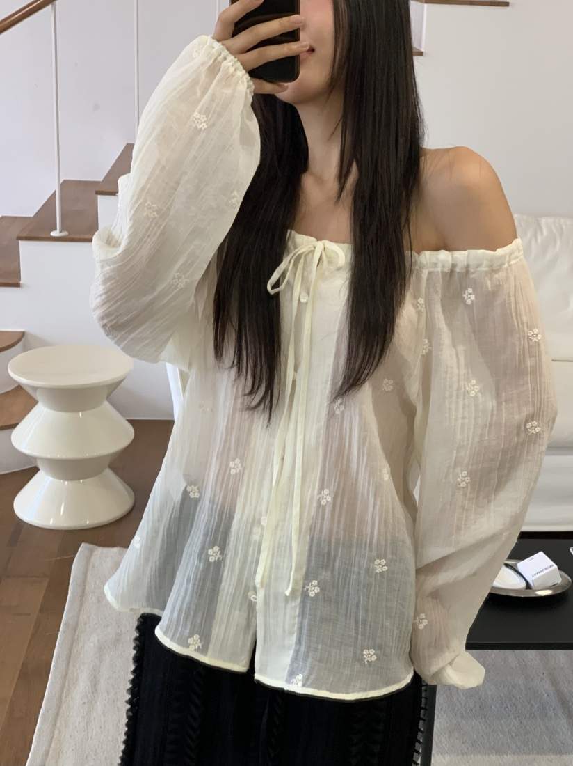MURMUR韓國代購㊣女裝新品職業25春夏熱賣時尚休閑襯衫蕾絲衫MURMUR襯衫/蕾絲衫
