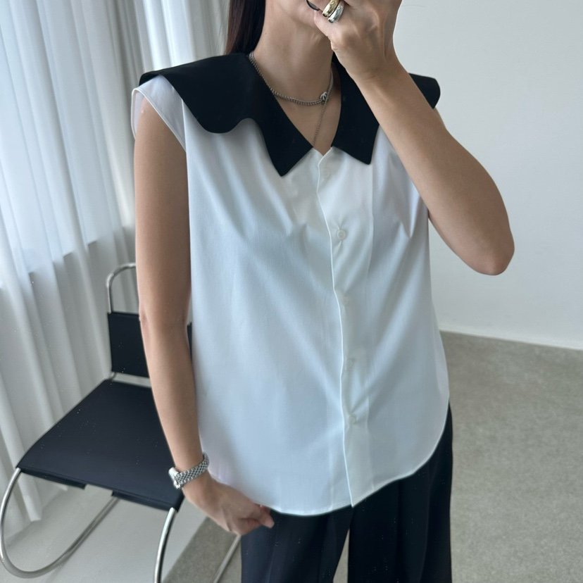 SOUIT韓國代購㊣女裝新款時尚真品休閑職業推薦25春夏襯衫蕾絲衫SOUIT by mabel-L襯衫/蕾絲衫