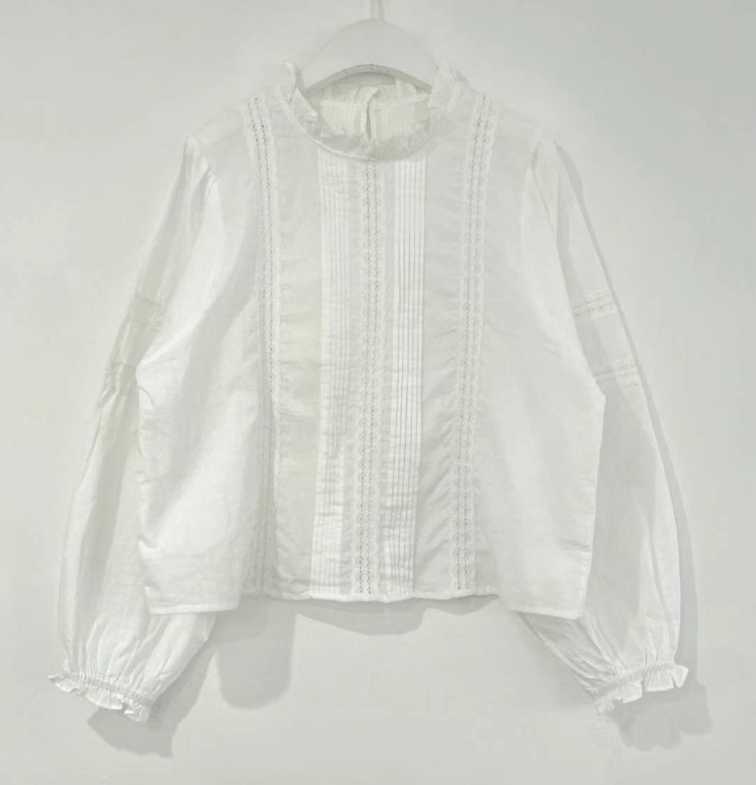 WHITE東大門㊣代購女士新品推薦休閑真品熱賣25春夏襯衫蕾絲衫WHITE襯衫/蕾絲衫