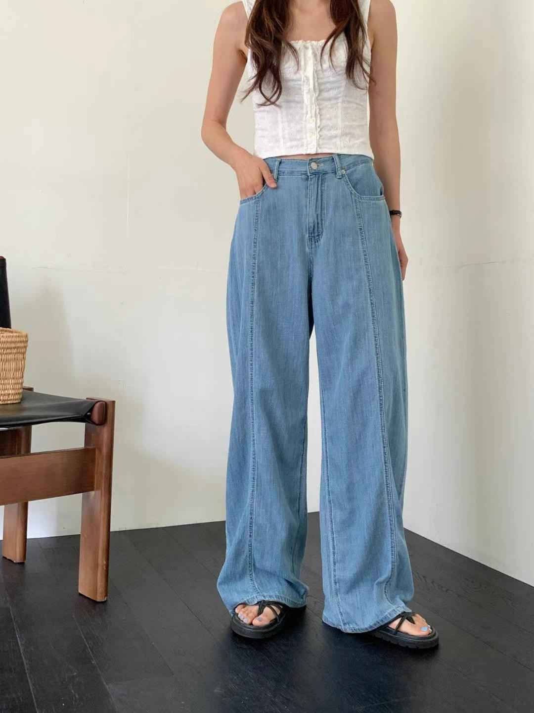 COREBLUE韓國代購㊣女裝新款職業休閑推薦人氣25春夏牛仔褲like core/COREBLUE牛仔褲