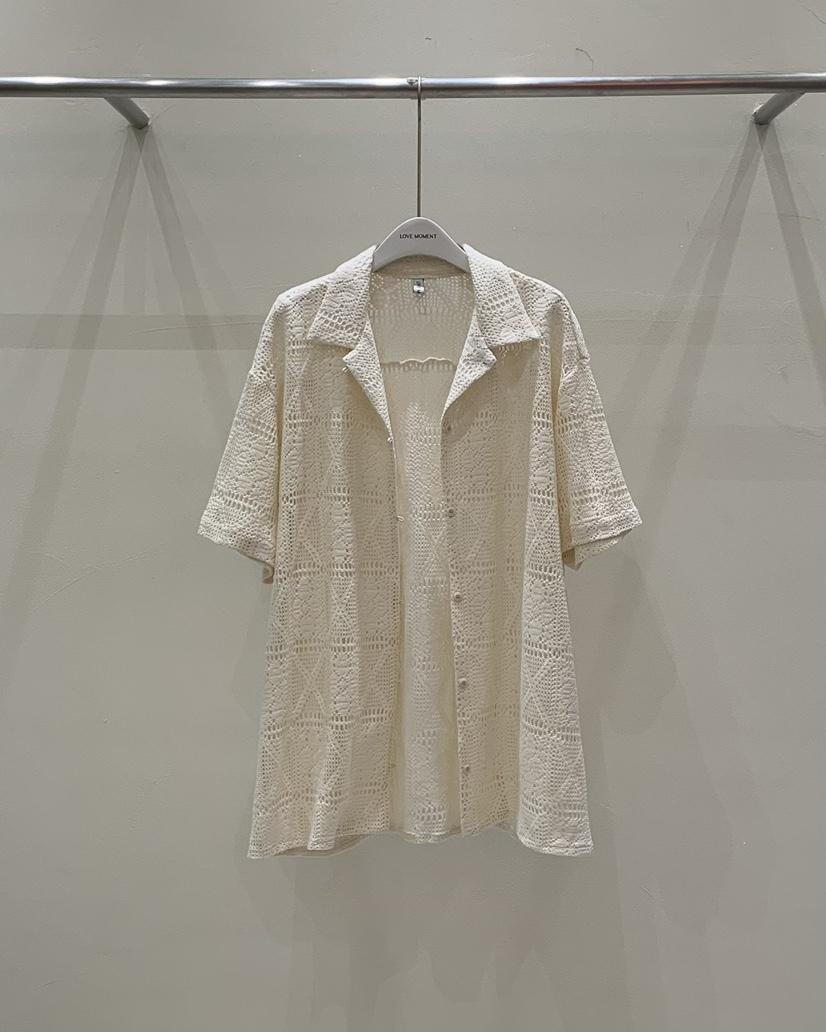 LOVE MOMENT韓國代購㊣女裝新品25春夏熱賣真品襯衫蕾絲衫LOVE MOMENT襯衫/蕾絲衫