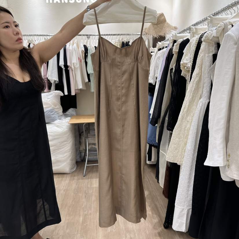 HANSUNGHYUN東大門㊣直郵女士新品時尚熱賣推薦休閑連衣裙亞麻HANSUNGHYUN連衣裙