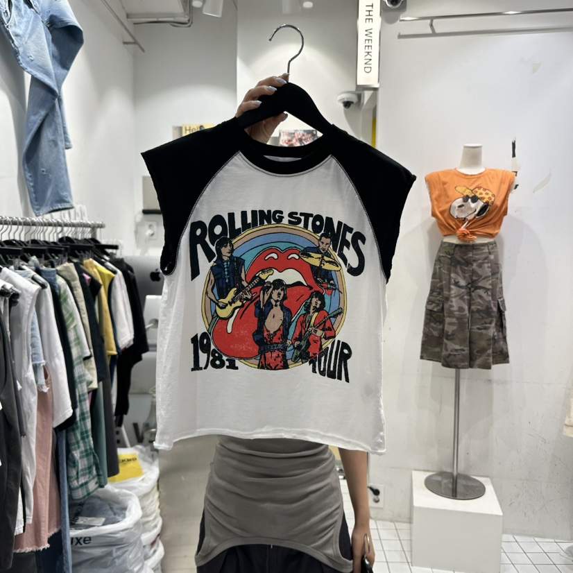 THE WEEKND東大門㊣直郵女裝新款真品25春夏休閑人氣吊帶背心THE WEEKND吊帶/背心