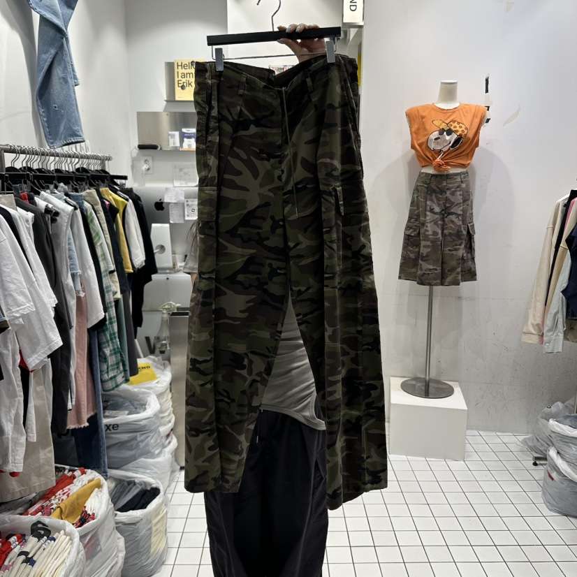 THE WEEKND東大門㊣代購女士新品休閑真品休閑褲工裝褲迷彩THE WEEKND休閑褲
