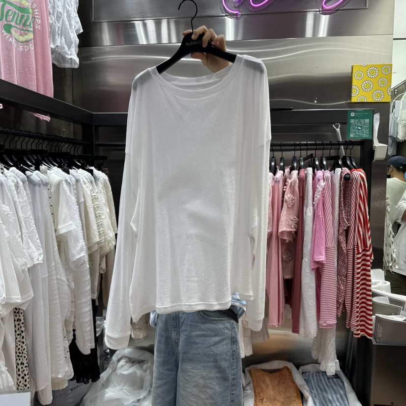 RUNWAY-런웨이韓國代購㊣女裝新品職業時尚25春夏休閑長袖T恤RUNWAY長袖T恤