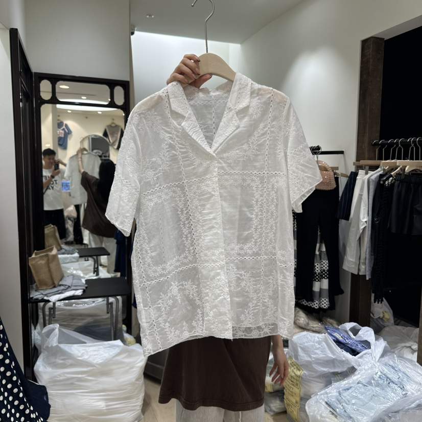 THEMORYPARK韓國代購㊣女士新品人氣職業熱賣25春夏襯衫蕾絲衫THE MORY PARK襯衫/蕾絲衫