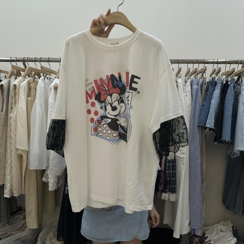 DELIGHT-L韓國直郵㊣女士新品25春夏休閑人氣職業T恤蝴蝶結DELIGHTT恤