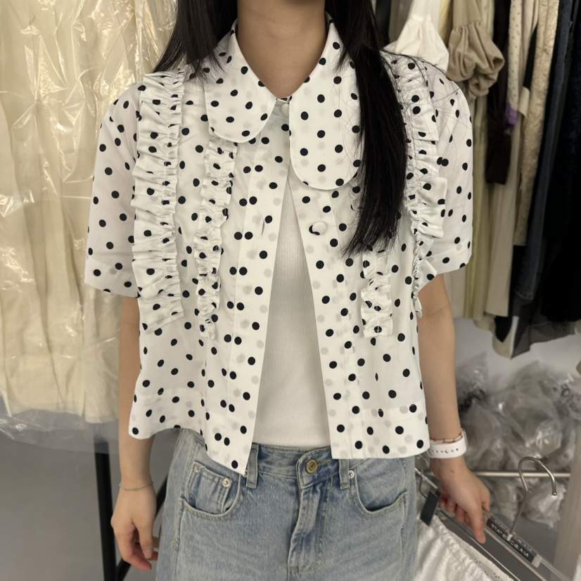 DOUBLE STANDARD/LE SMOKING/MAISONSTAFF東大門㊣實拍女裝新款職業襯衫蕾絲衫MAISONSTAFF襯衫/蕾絲衫