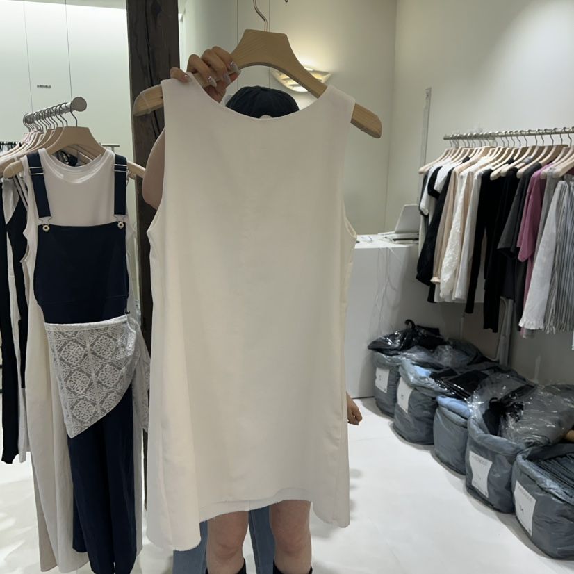AVECNOUS韓國代購㊣女裝新品職業25春夏時尚推薦連衣裙亞麻AVECNOUS連衣裙