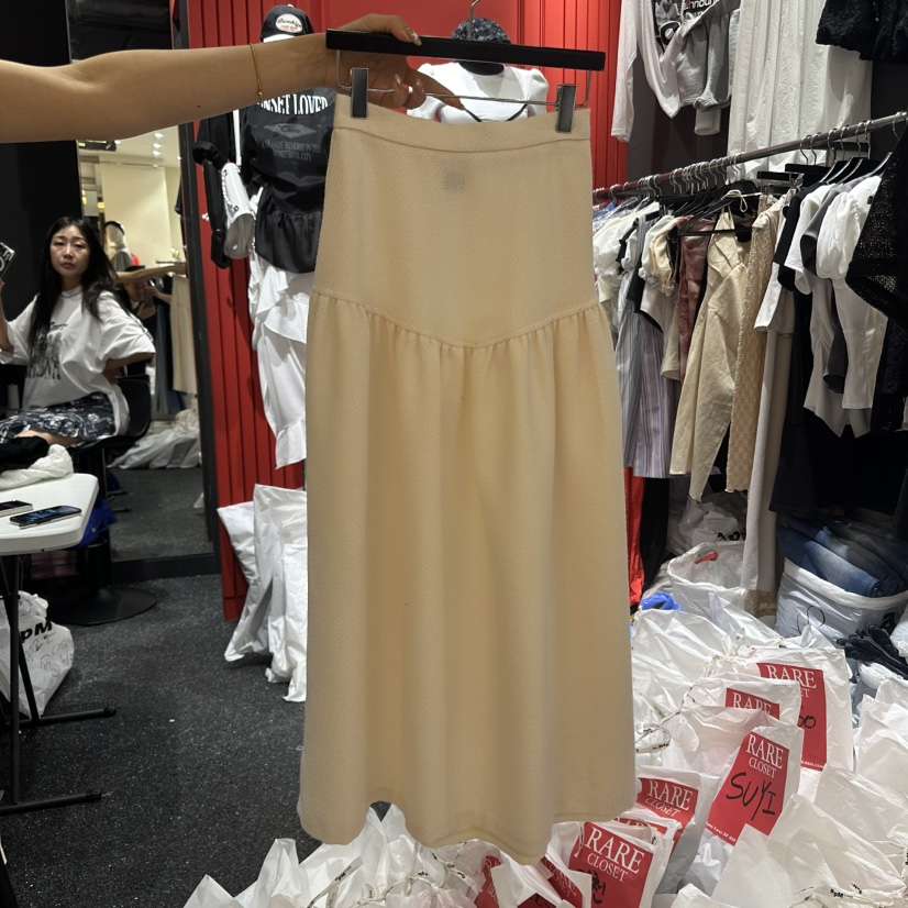 RARE CLOSET韓國代購㊣女裝新品熱賣25春夏休閑長裙粗花呢RARE CLOSET長裙