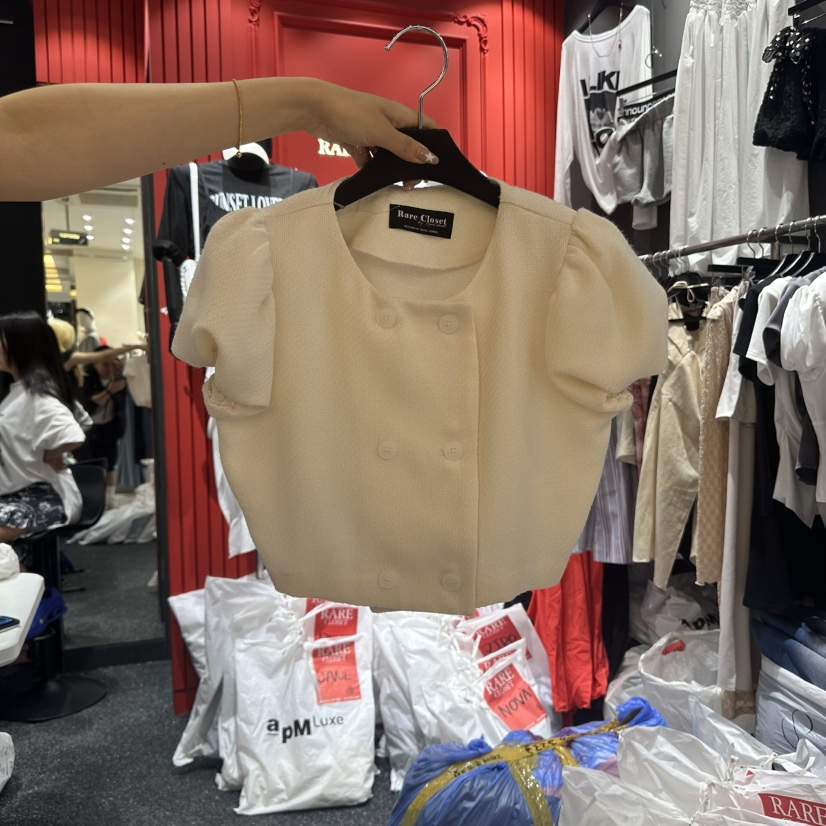 RARE CLOSET韓國代購㊣女裝新品人氣熱賣時尚職業夾克粗花呢RARE CLOSET夾克
