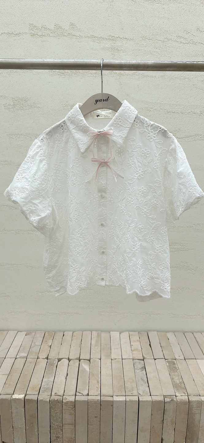 YARD東大門㊣代購女士新品時尚休閑熱賣職業襯衫蕾絲衫刺繡YARD襯衫/蕾絲衫