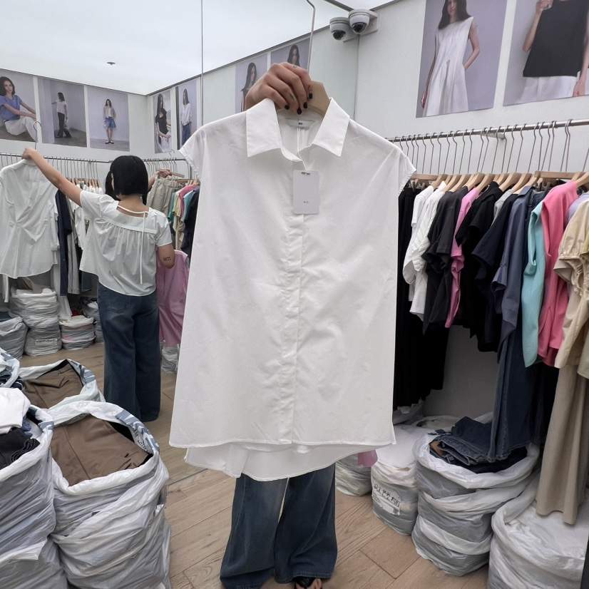 MOI-A東大門㊣實拍女士新品時尚推薦25春夏真品襯衫蕾絲衫MOI-A襯衫/蕾絲衫