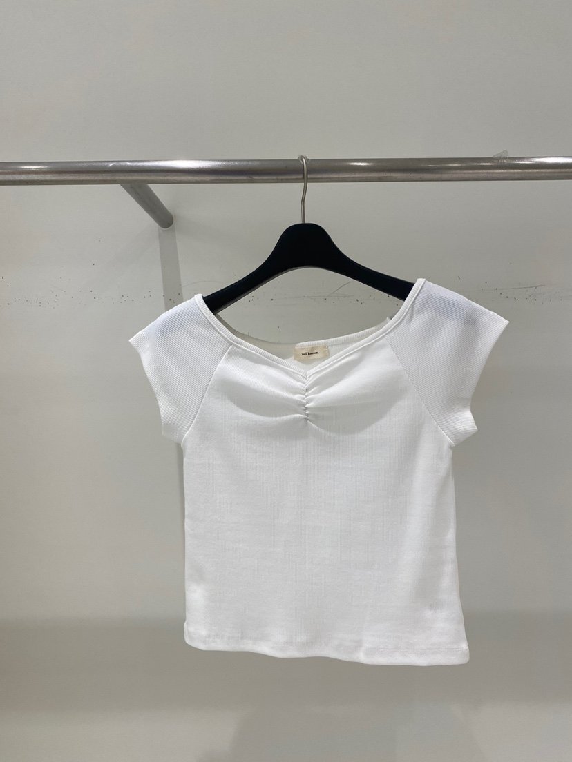 WELL KNOWN東大門㊣代購女裝新品熱賣25春夏推薦T恤修身褶皺WELL KNOWNT恤