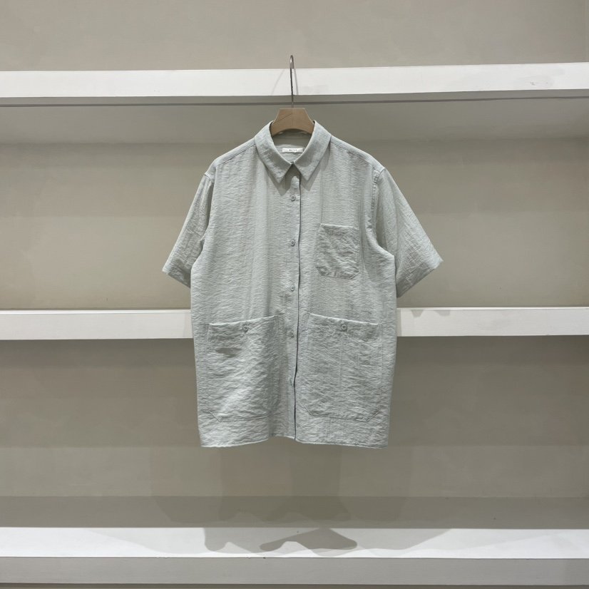 WATER韓國代購㊣女裝新品時尚職業真品休閑25春夏襯衫蕾絲衫口袋WATER/RIVER襯衫/蕾絲衫