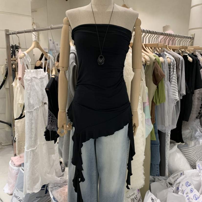 SALONDEMAG東大門㊣直郵女裝新款休閑熱賣時尚吊帶背心荷葉邊SALONDEMAG吊帶/背心