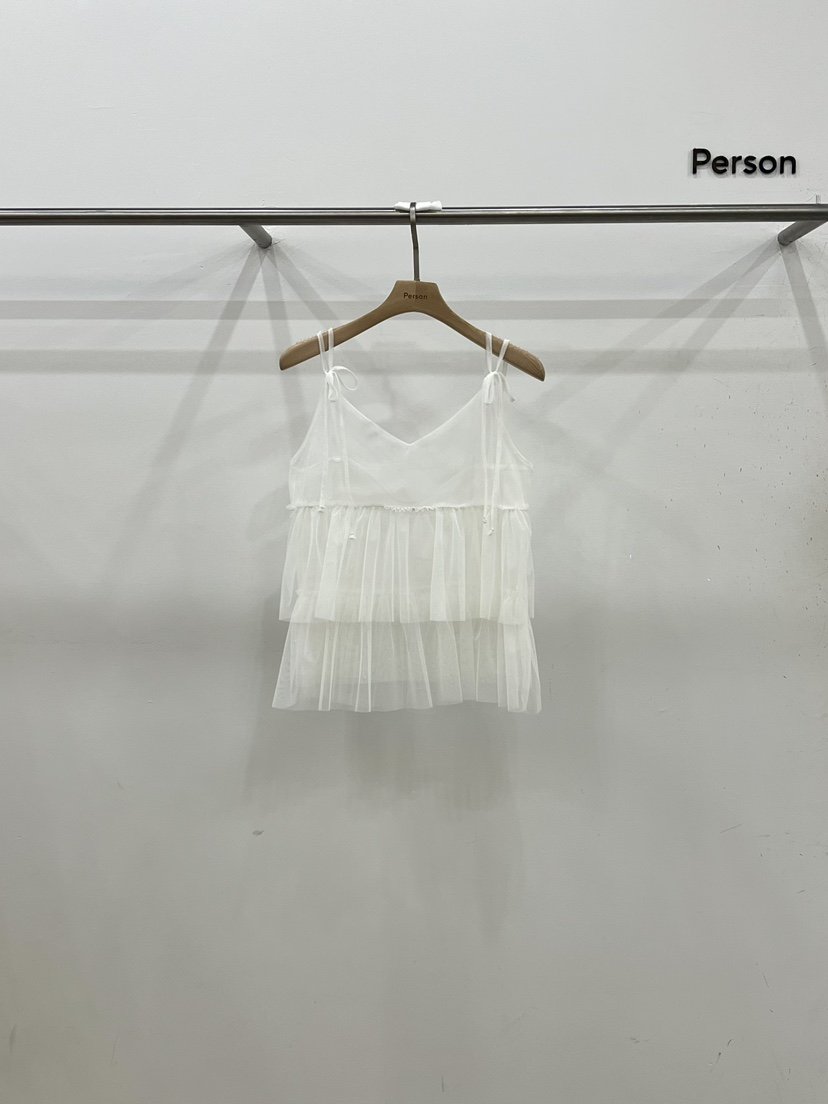 PERSON韓國代購㊣女裝新款熱賣25春夏職業人氣吊帶背心可愛的PERSON吊帶/背心