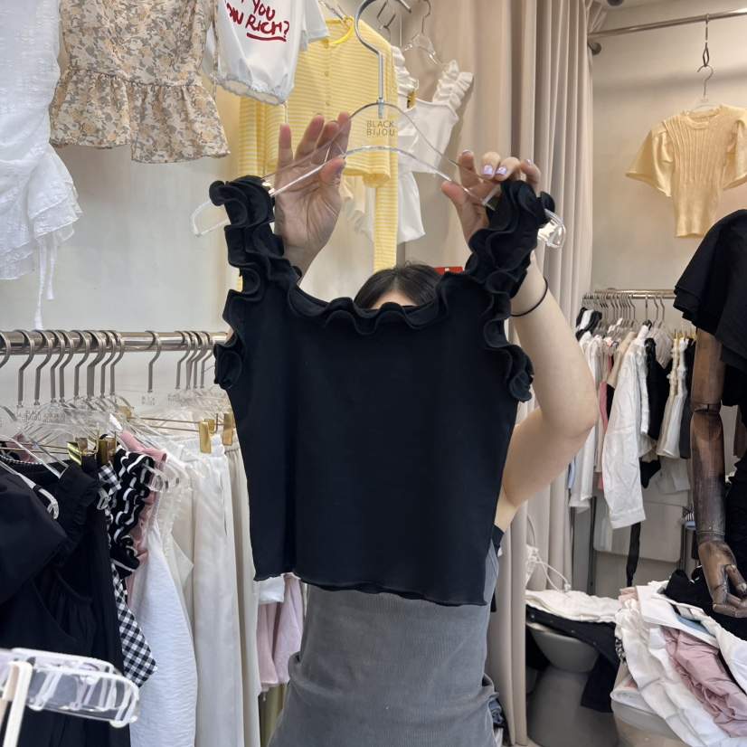 BLACK BIJOU東大門㊣實拍女裝新品時尚25春夏推薦吊帶背心BLACK BIJOU吊帶/背心