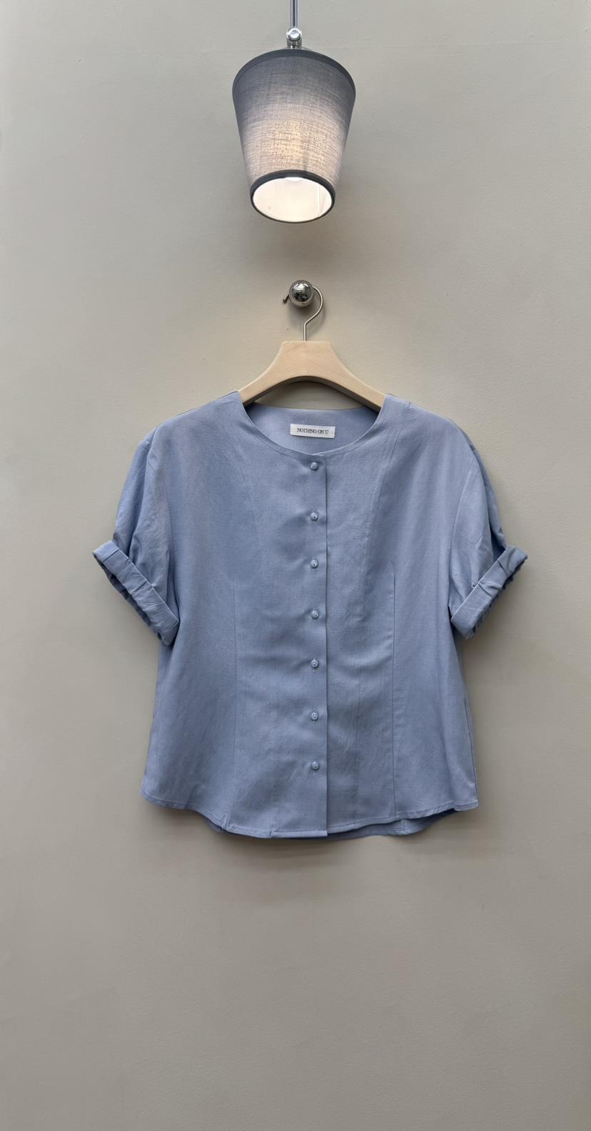 NOTHING東大門㊣代購女士新品25春夏時尚襯衫蕾絲衫亞麻布打折NOTHING襯衫/蕾絲衫