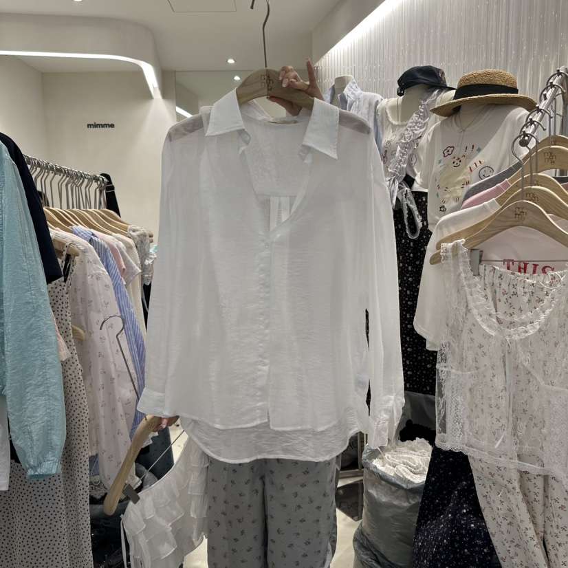 MIMME東大門㊣直郵女士新品職業推薦時尚25春夏真品襯衫蕾絲衫MIMME襯衫/蕾絲衫