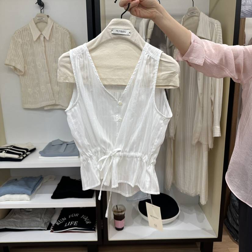 MUYBIEN東大門㊣代購女士新款推薦職業熱賣25春夏時尚吊帶背心MUYBIEN吊帶/背心