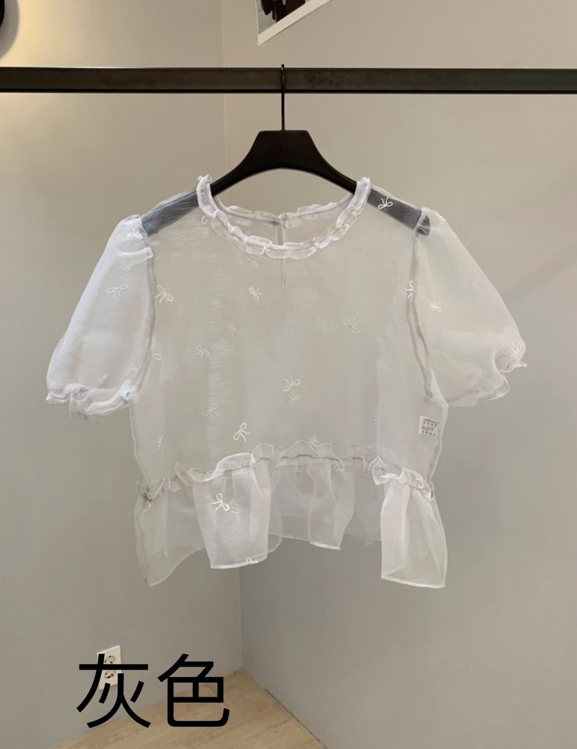 SOFTNESS東大門㊣代購女士新品休閑時尚熱賣襯衫蕾絲衫荷葉邊Softness/Cosmic襯衫/蕾絲衫